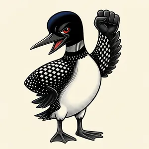The Uff-Da Rebel Loon, raised fist